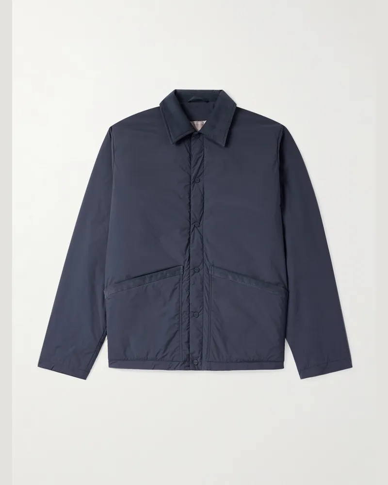 Herno Jacke aus wattiertem Shell mit Besatz aus Baumwollcord Blau