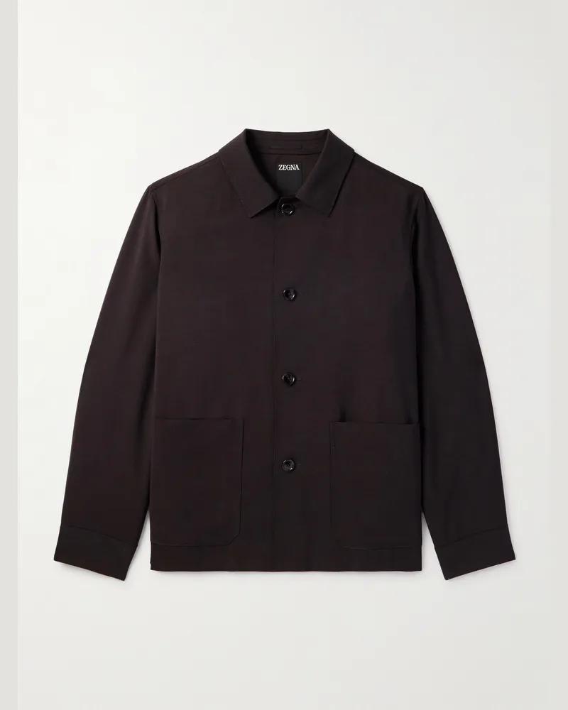 Ermenegildo Zegna Jacke aus einer Woll-Mohairmischung Braun