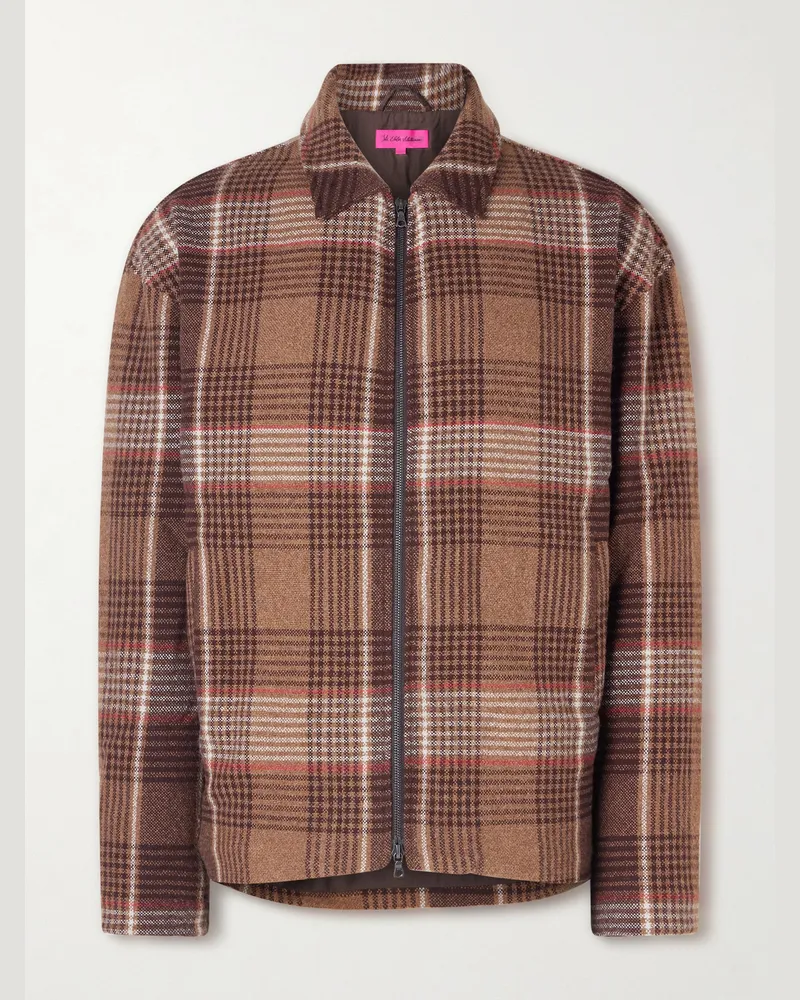 The Elder Statesman Checked Cashmere Jacket Brown