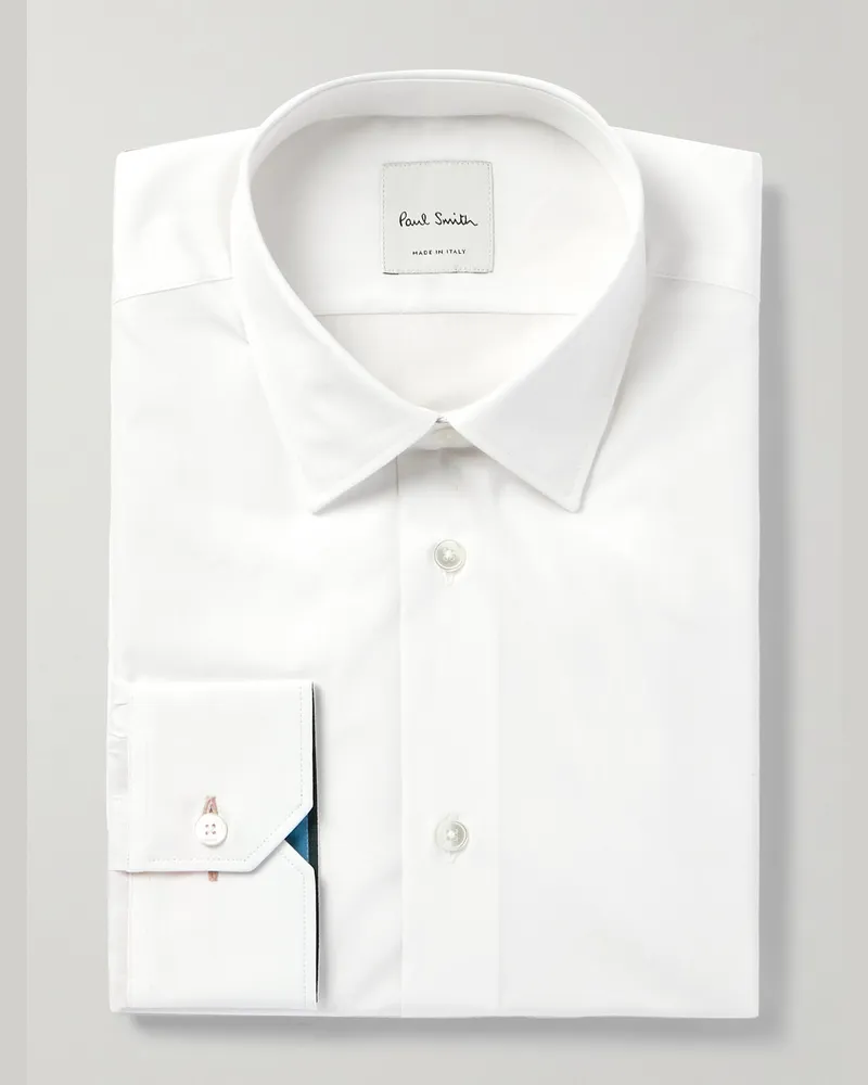 Paul Smith Hemd aus Baumwollpopeline Weiß