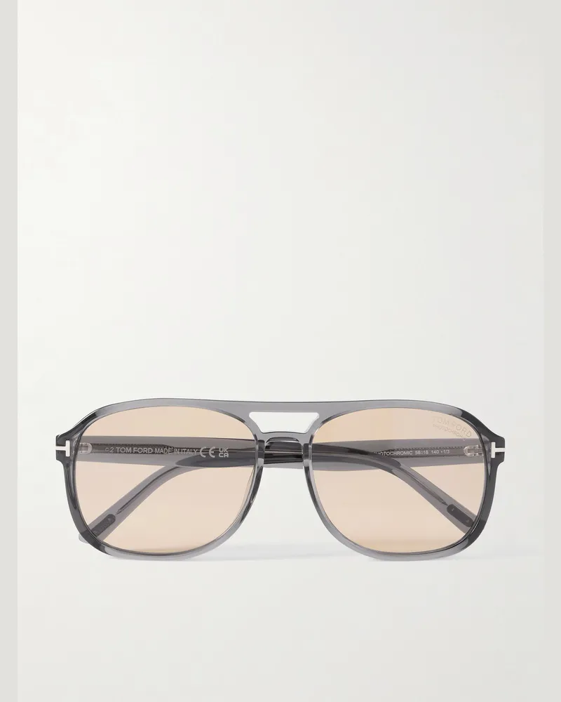 Tom Ford Rosco Aviator-Style Acetate Sunglasses Gray