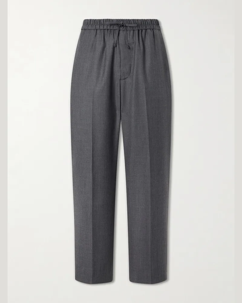 Officine Generale Nilson Straight-Leg Wool, Cashmere and Silk-Blend Suit Trousers Gray