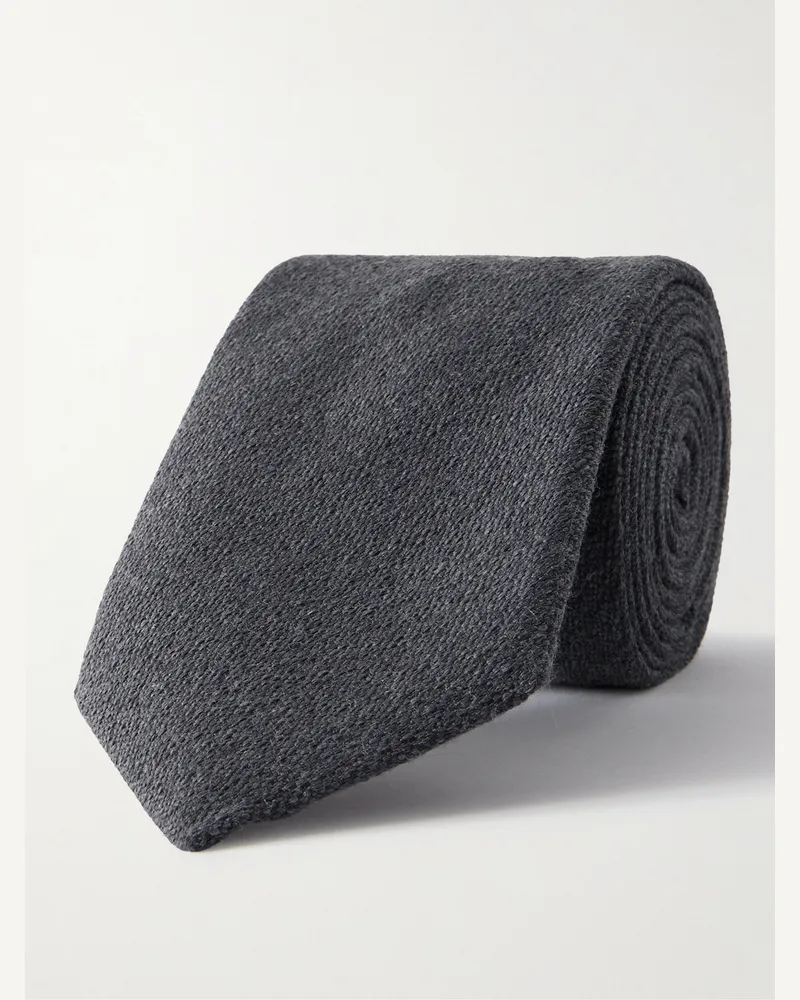 Canali Krawatte aus einer Woll-Seidenmischung, 8 cm Grau