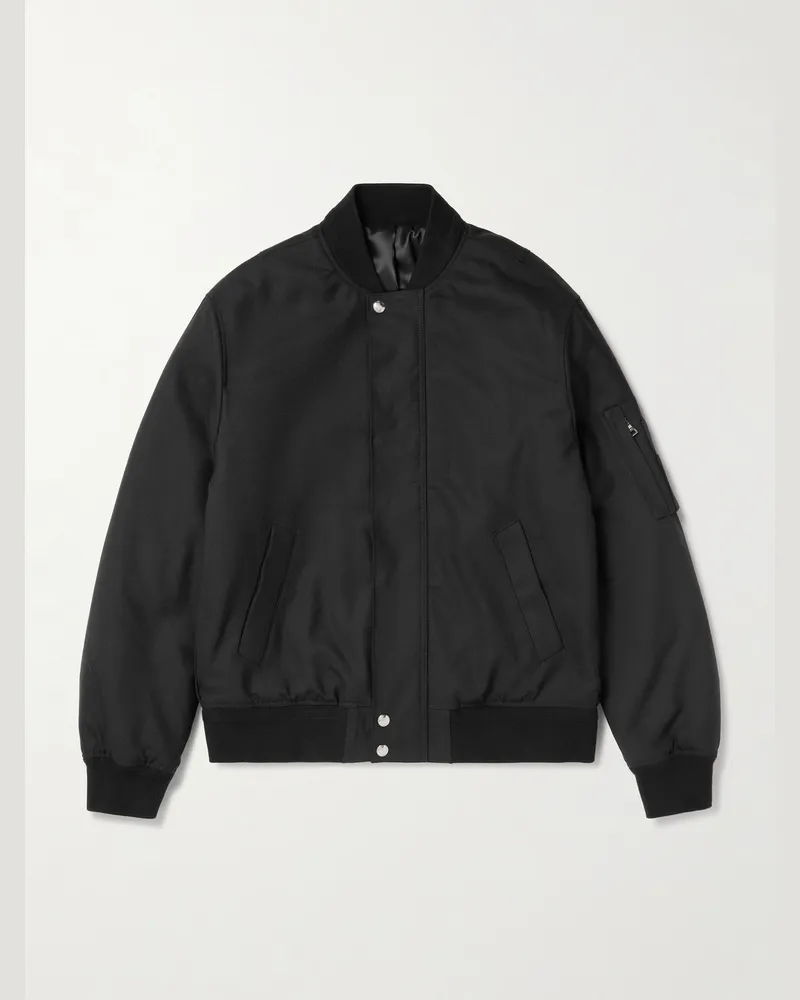 MR P. Padded Woven Bomber Jacket Black
