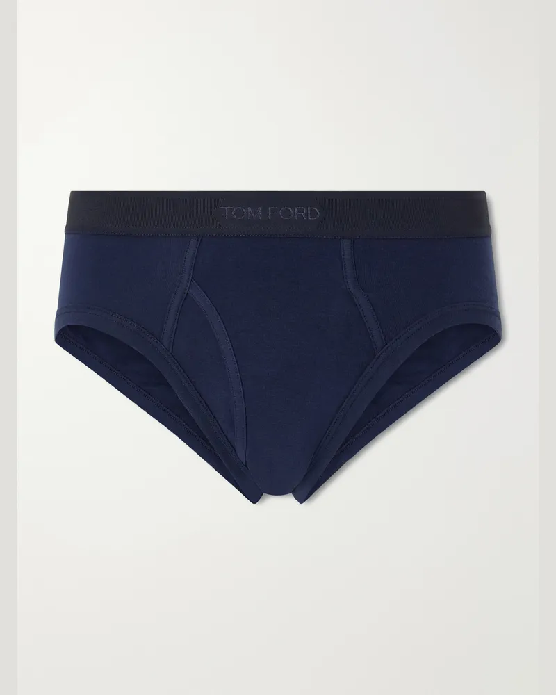 Tom Ford Stretch-Cotton Briefs Blue