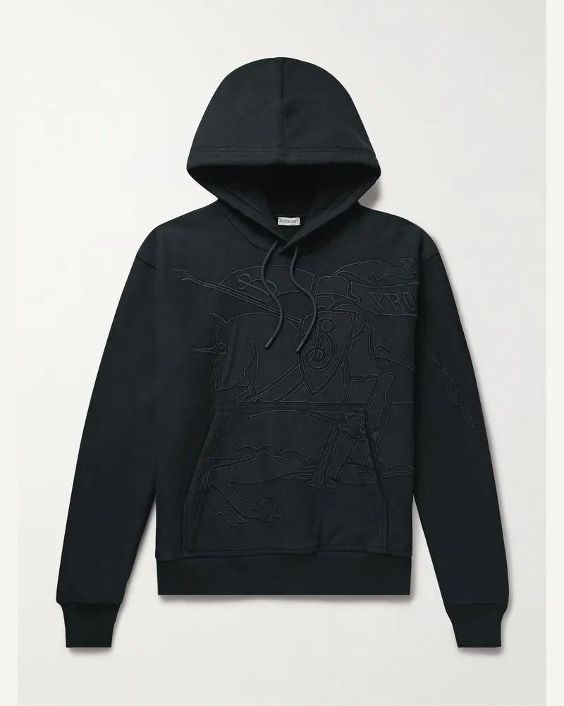 Burberry Hoodie aus Jersey aus einer Baumwollmischung mit Logoapplikation Schwarz
