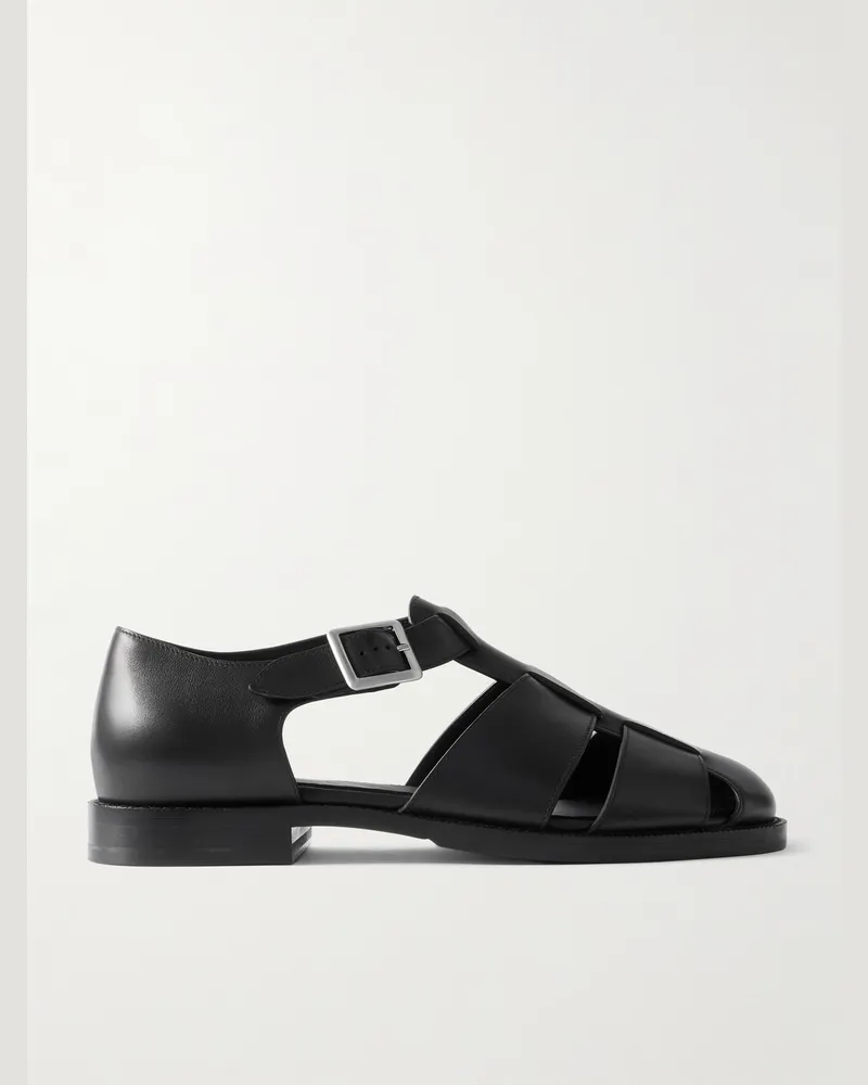 JM Weston Leather Sandals Black