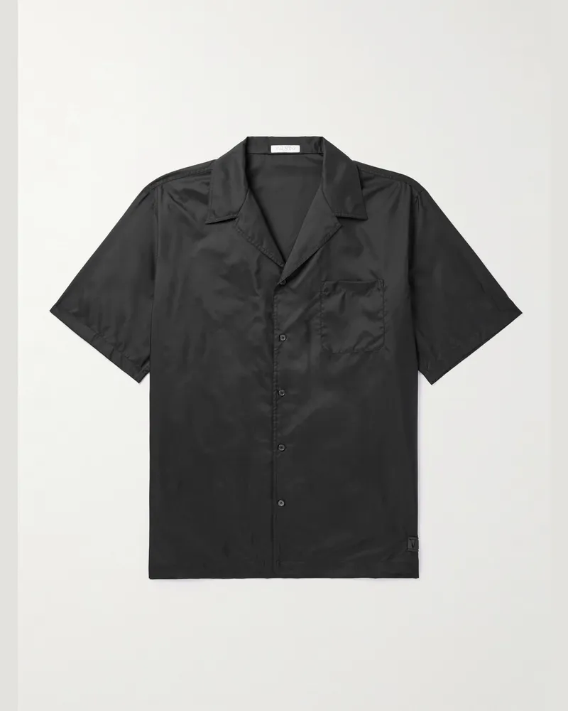 Valentino Garavani Hemd aus Satin mit Reverskragen Schwarz