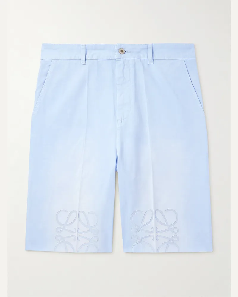 Loewe Paula's Ibiza gerade geschnittene Shorts aus Baumwoll-Twill Blau