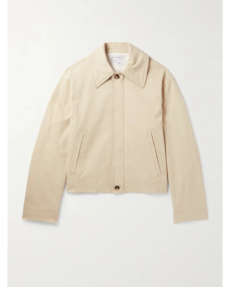 Bottega Veneta Jacke aus beschichteter Stretch-Baumwolle Neutral