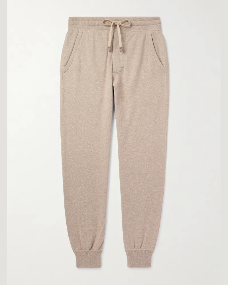 Tom Ford Schmal zulaufende Jogginghose aus einer Kaschmir-Wollmischung Neutral