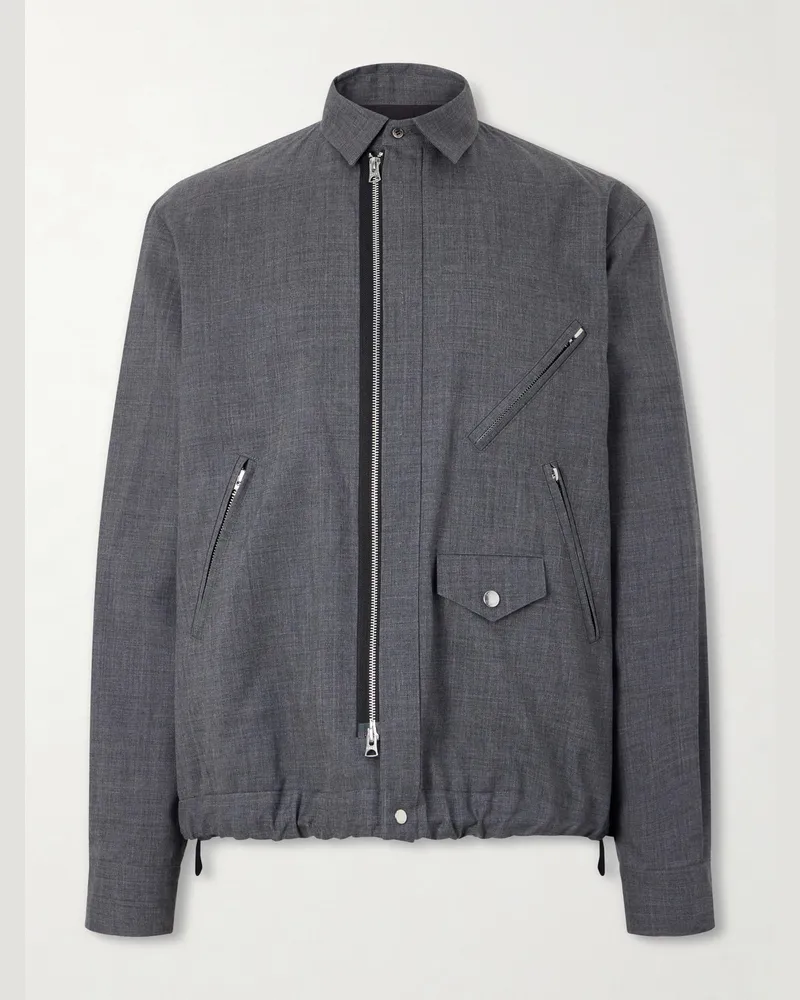 Sacai Woven Blouson Jacket Gray
