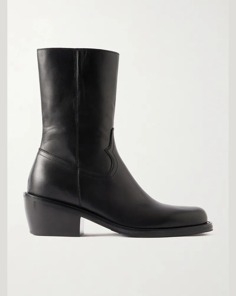 Dries van Noten Stiefel aus Leder Schwarz