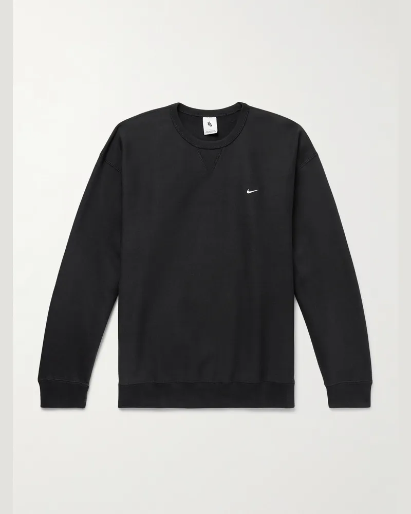 Nike Solo Swoosh Oversized-Sweatshirt aus Jersey aus einer Baumwollmischung mit Logostickerei Schwarz