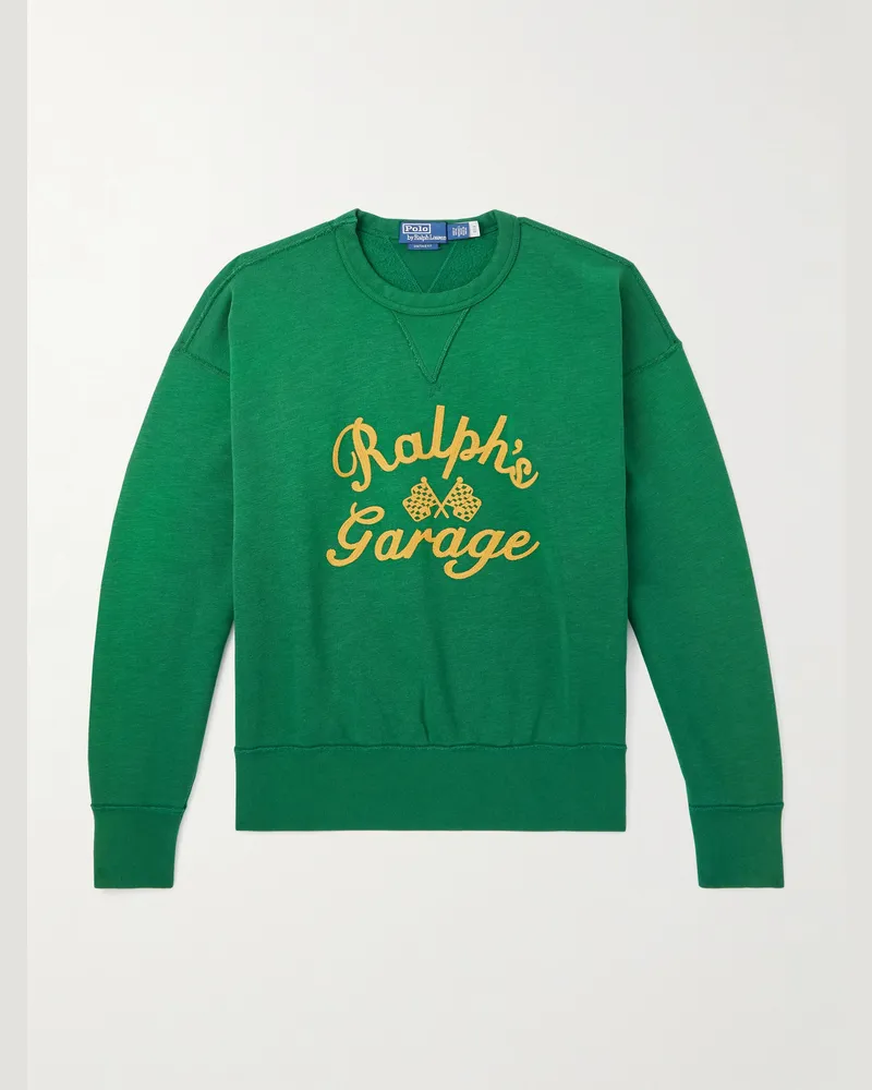 Ralph Lauren Sweatshirt aus Jersey aus einer Baumwollmischung mit Logostickerei Grün