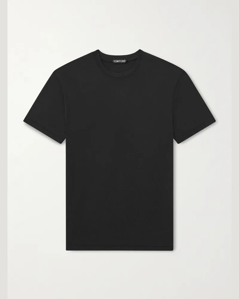 Tom Ford Lyocell and Cotton-Blend T-Shirt Black