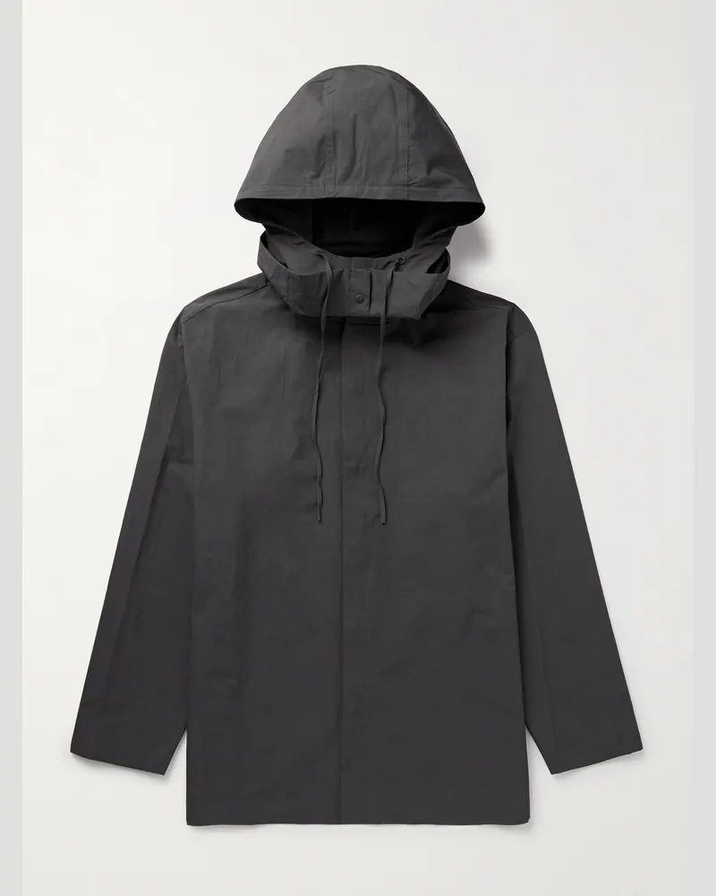 AMOMENTO Hooded Poplin Jacket Gray