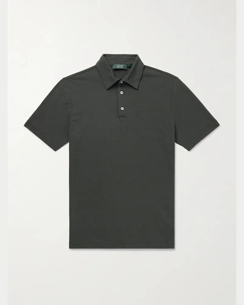 Slowear Slim-Fit Ice Cotton Polo Shirt Gray