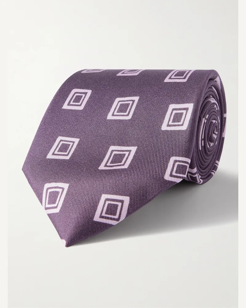 Charvet 8.5cm Silk-Jacquard Tie Purple