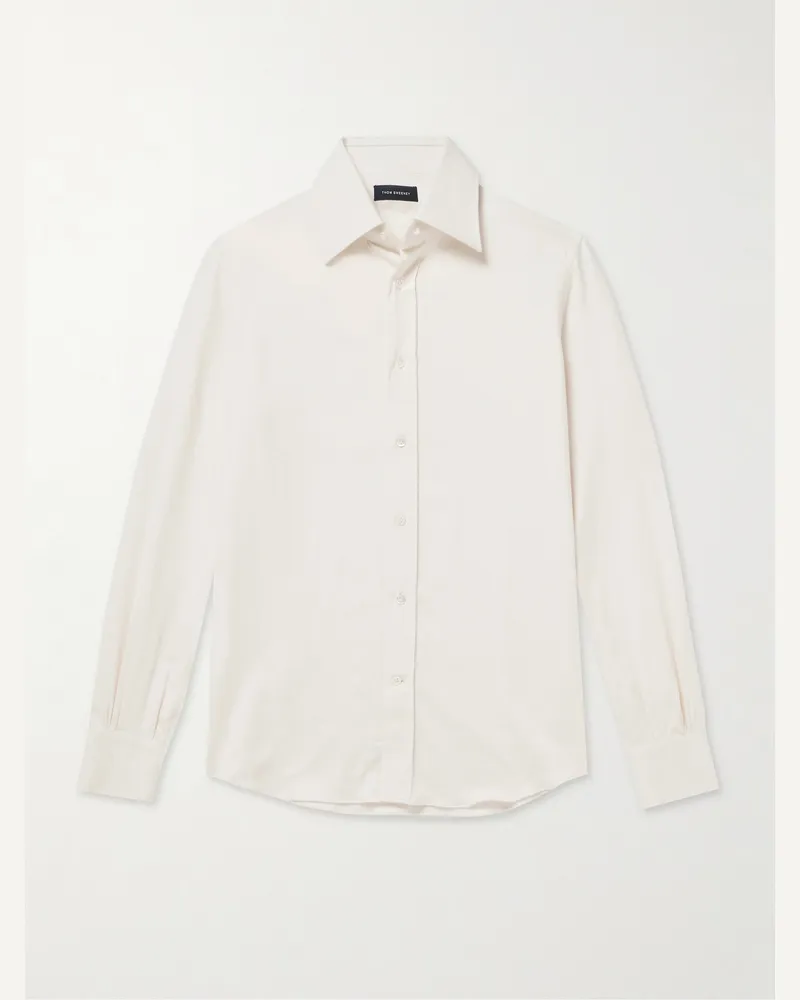 Thom Sweeney Hemd aus Baumwollflanell Neutral