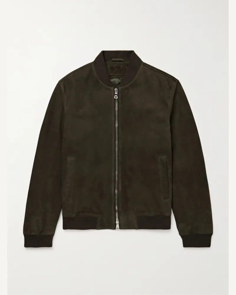 MR P. Suede Bomber Jacket Green