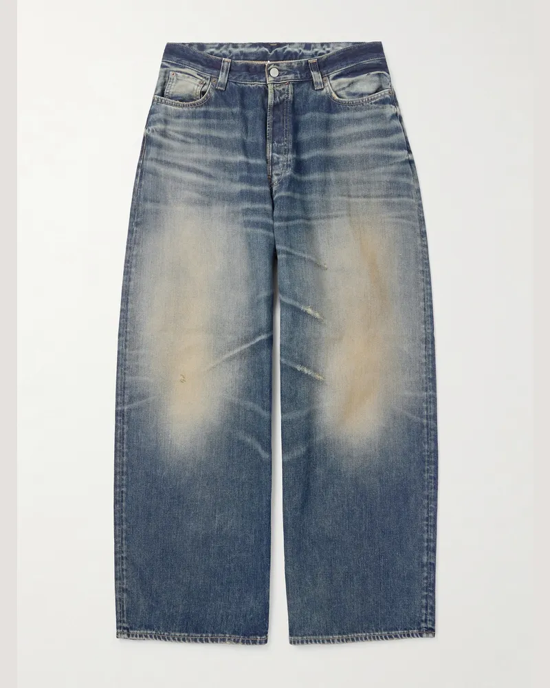 Acne Studios Wide-Leg Distressed Jeans Blue