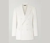 Double-Breasted Silk-Gabardine Blazer