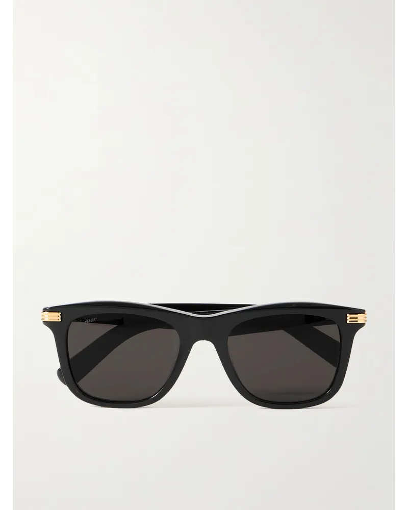 Cartier Sonnenbrille mit D-Rahmen aus Azetat Schwarz