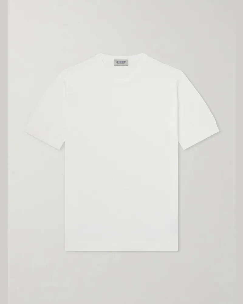 John Smedley Torin SS Cotton-Knitted T-Shirt White