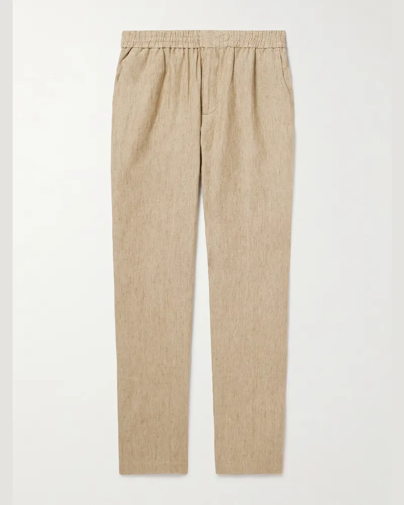 Sunspel Schmal und gerade geschnittene Hose aus Leinen Neutral