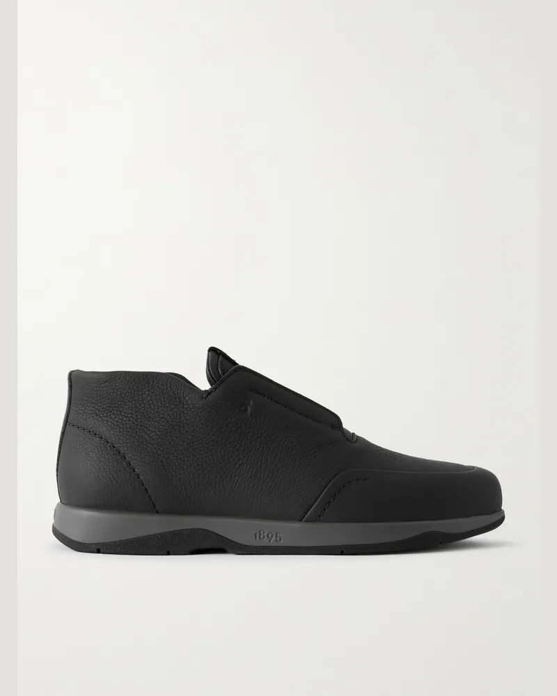 Berluti Échappée Leather Slip-On Desert Boots Black