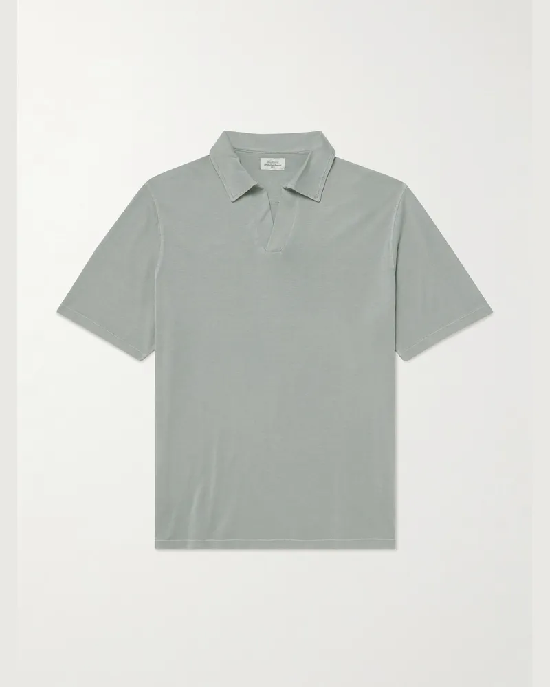 Hartford Lyocell and Cotton-Blend Polo Shirt Green