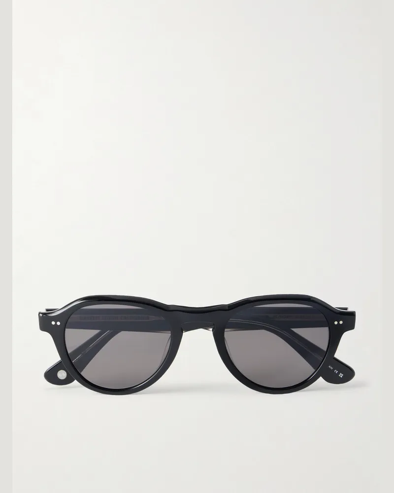 Garrett Leight McNally Oval-Frame Acetate Sunglasses Black