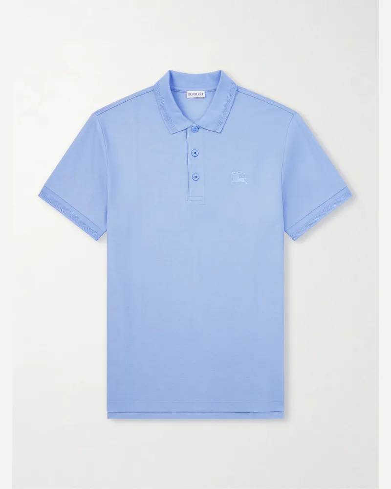 Burberry Eddie Ekd Cotton Polo Shirt Blue