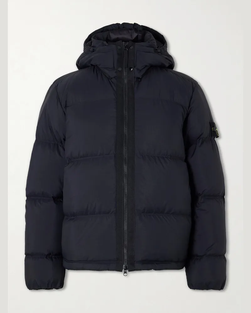 Stone Island Padded Quilted CORDURA® Ripstop Hooded Down Jacket Black