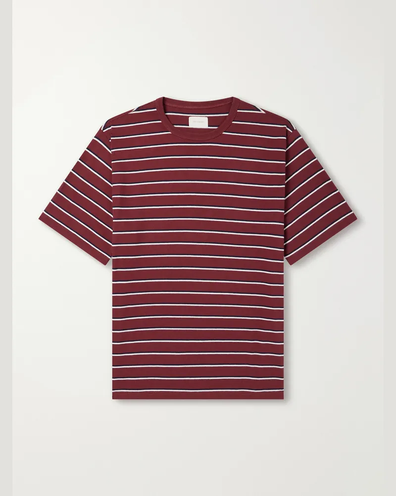 Aimé Leon Dore Striped Cotton-Jersey T-Shirt Red