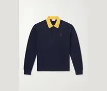 Logo-Embroidered Cotton-Jersey Polo Sweatshirt