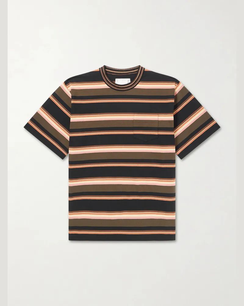 Sacai Striped Cotton-Jersey T-Shirt Multi
