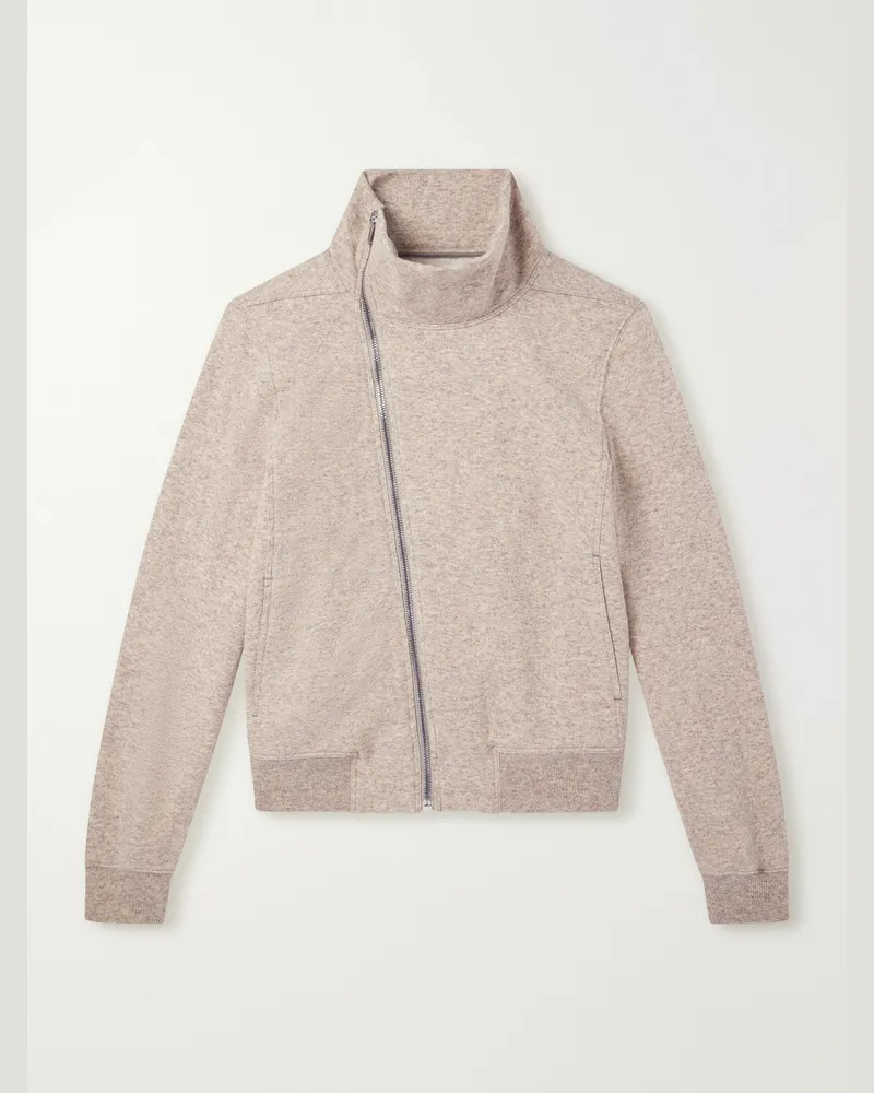 Rick Owens Bauhaus Wool and Cotton-Blend Zip-Up Sweater Neutrals