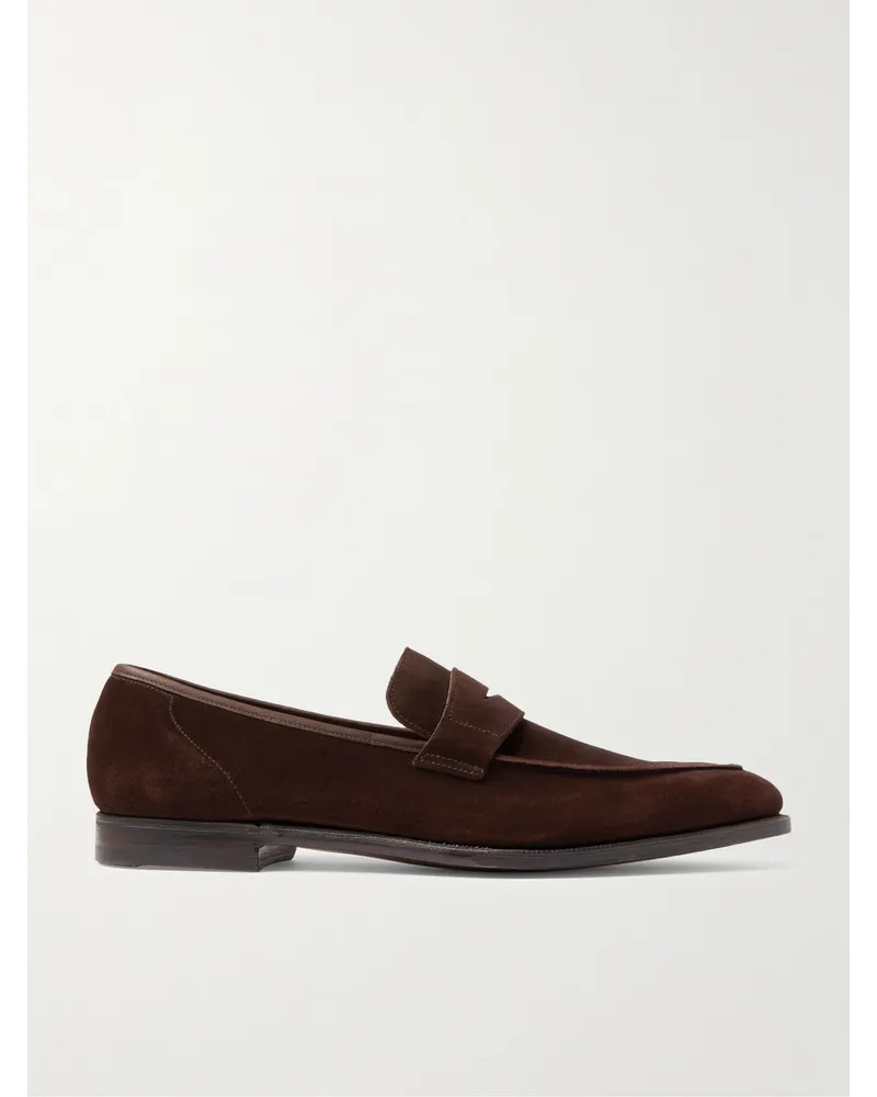 George Cleverley George Pennyloafers aus Veloursleder Braun