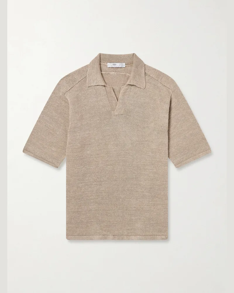 Inis Meáin Linen Polo Shirt Neutrals