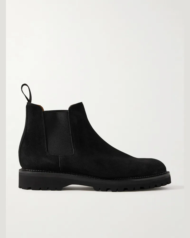 John Lobb Lawry New Standard Suede Chelsea Boots Black