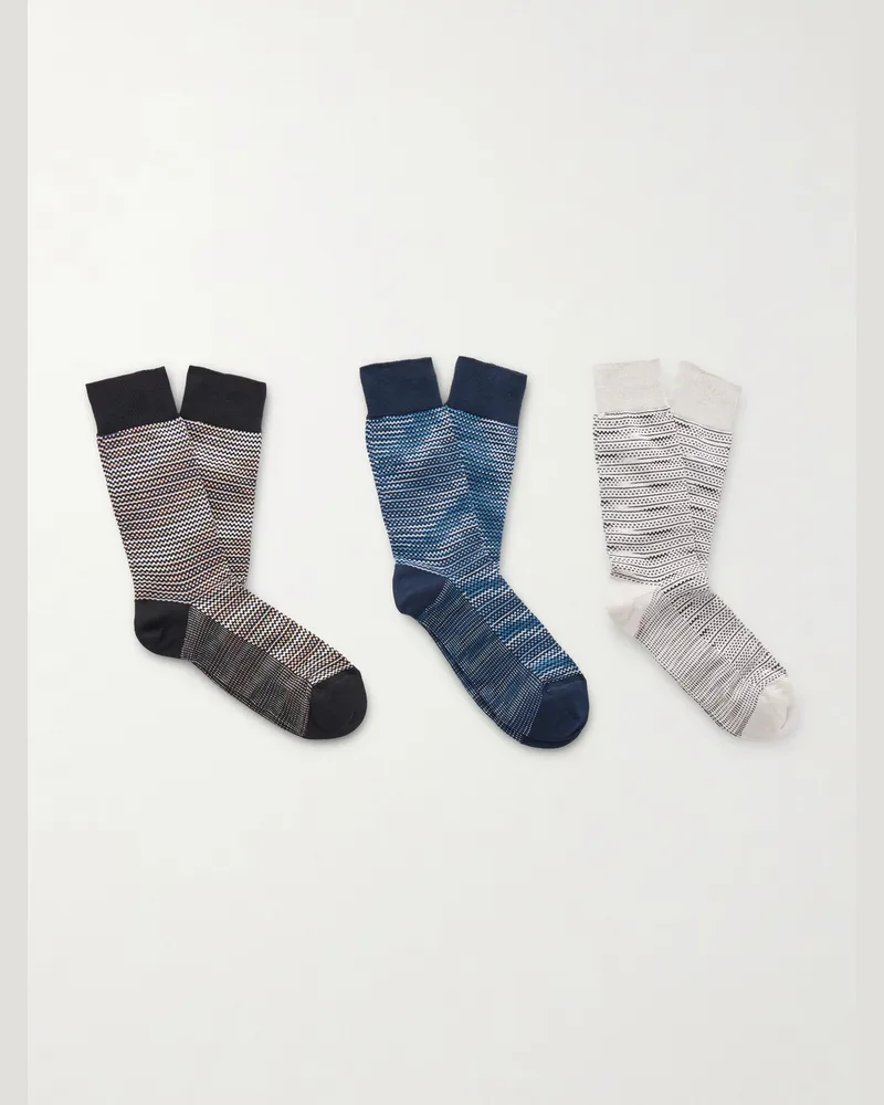 Missoni Three-Pack Cotton-Blend Socks Multi
