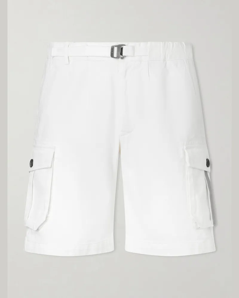 SEASE Straight-Leg Cotton-Twill Shorts White