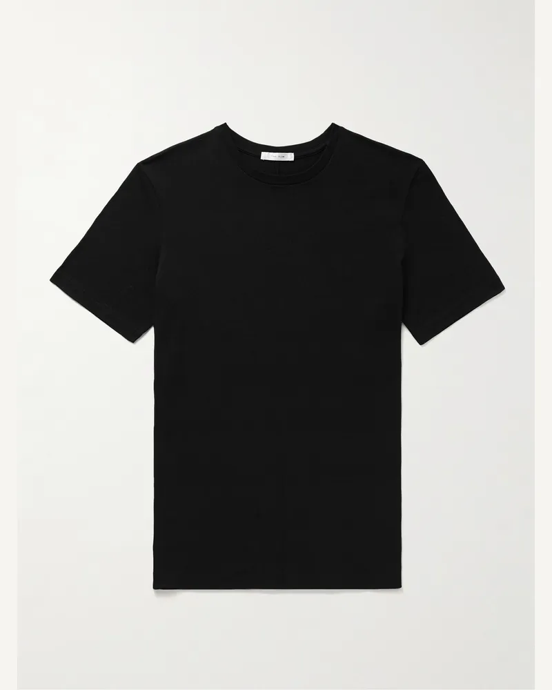 The Row Luke T-Shirt aus Baumwoll-Jersey Schwarz