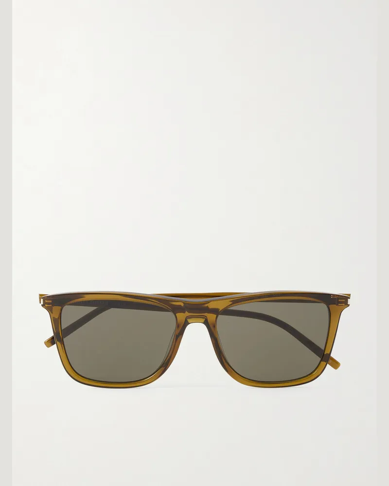 Saint Laurent Square-Frame Acetate Sunglasses Brown