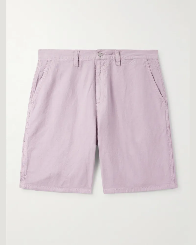 Carhartt WIP Walter Single Knee weit geschnittene Shorts aus Canvas aus einer Baumwoll-Leinenmischung Pink