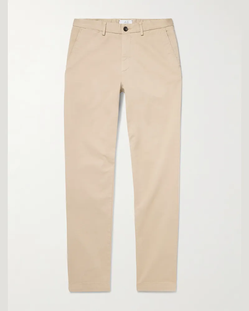 MR P. Schmal geschnittene Chino aus Baumwoll-Twill Neutral