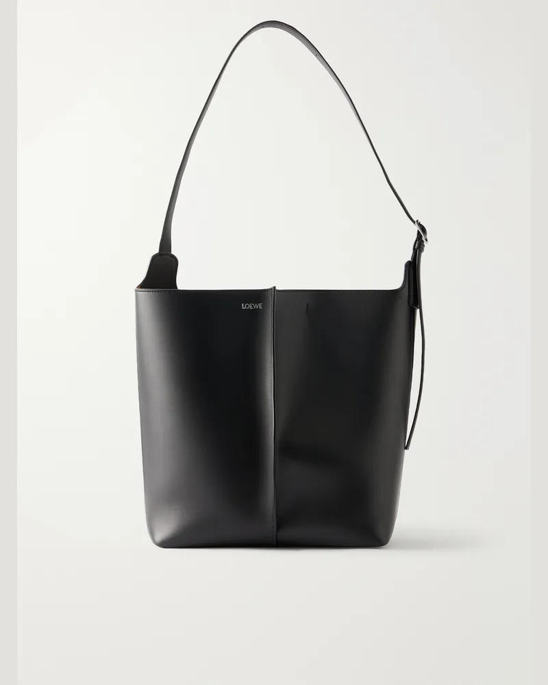 Loewe Paula's Ibiza Bilbao Large Leather Tote Bag Black