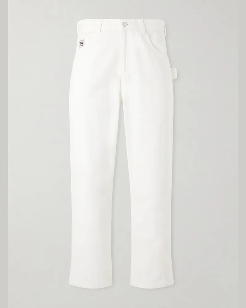 BODE Knolly Brook Straight-Leg Cotton-Twill Trousers White